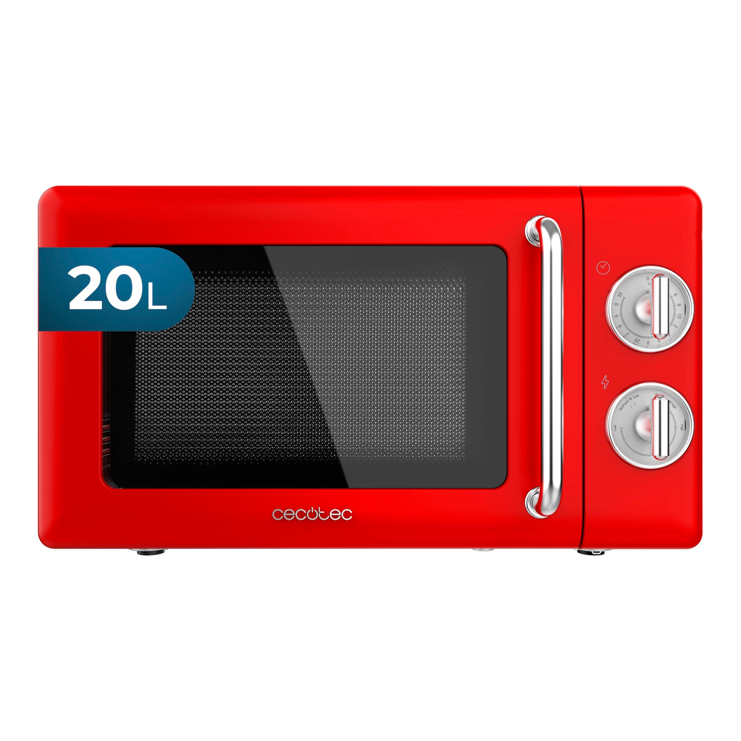 Cecotec Micro-Ondes Mécanique Proclean 3010 Rouge Rétro 20 L. 700 W