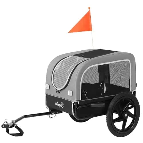 Remorque de vélo pour Chiens de Petite et Moyenne Taille, 23 kg, Pliable, avec Roues à dégagement Rapide, idéale pour Les randonnées à vélo et Les activités de Plein air