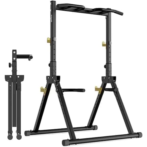 DH FitLife Power Tower Pliable Barre de Traction Autoportante