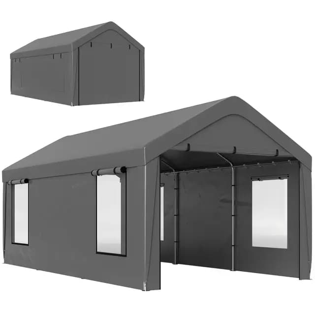 Outsunny Carport Tente de Garage 3x6m