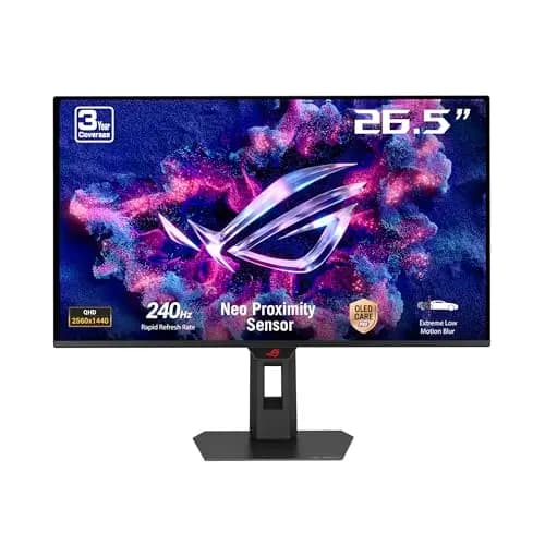 ASUS ROG Strix OLED XG27AQDMES Moniteur Gaming ― 27 Pouces (26,5 Pouces Visibles) 1440p QD-OLED, 240 Hz, 0,03 ms, capteur de proximité Neo, OLED Care Pro, ELMB, Compatible G-Sync