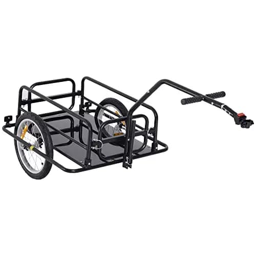 Remorque vélo remorque de Transport pour vélo Pliable Barre d'attelage Universelle Acier Noir