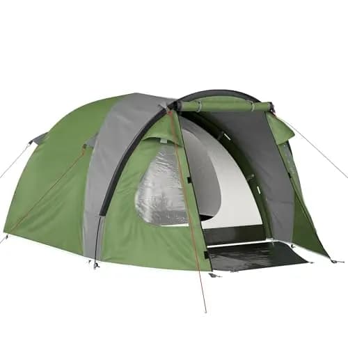 Outsunny Tente de Camping 2-4 Personnes, Tente Dôme Familiale Imperméable, avec Fenêtres, Poche, Sac de Transport et Crochet, pour Pique-Nique, Randonnée, Trekking, Camping