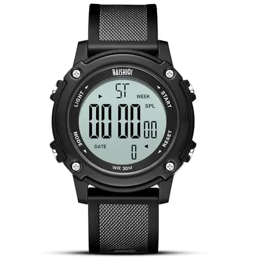 LN LENQIN Montres numériques pour Hommes Montre-Bracelet imperméable de Style Sportif pour l'extérieur avec Bracelet en Silicone pour Hommes Montre Tendance Multifonction