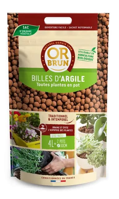OR BRUN Billes d'argile Paillage 4L