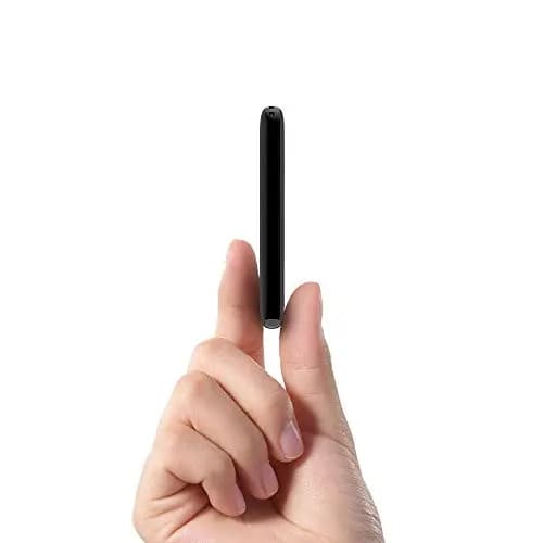 EUARY Powerbank 5000 mAh, Petite et légère, Mini Batterie Externe Portable, Batterie Externe pour téléphone Portable avec câble, Batterie Externe légère (Noir)