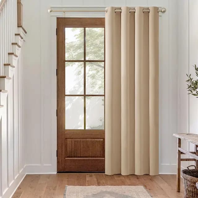 MIULEE Rideaux Occultant Beige Isolant Thermique140x225cm 1 Pièce à Oeillets-Rideaux Opaque Doux et Esthétiques Rideau Anti Froid Chaleur