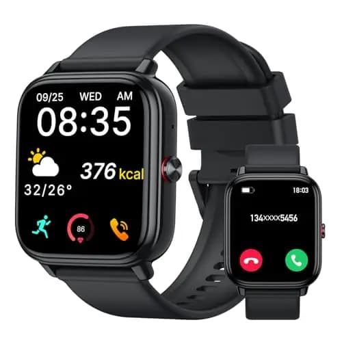 Montre Connectée Femme Homme, 1.83"HD Smartwatch, 20 Jours d'Autonomie avec Appel Bluetooth, Cardiofrequencemetre, Sommeil, Montre de Sport avec Étanchéité IP68, 112+ Modes Sportifs pour Android/iOS
