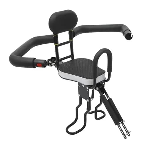 Siège enfant de vélo, siège bébé amovible, siège enfant, dossier, soutien et pédales de pied, charge 80 kg, siège avant pour enfants de 1 à 5 ans