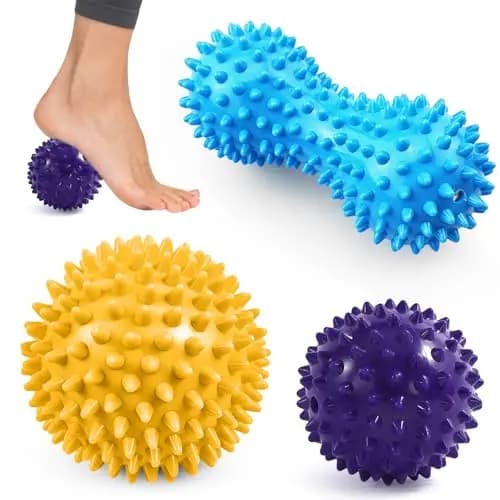 Lot de 3 balles de massage à picots réflexologie, Boule Myofasicale, Relâchement Myofascia, pour la Relaxation et soulager les douleurs musculaires, Masser les Pieds, dos, épaules, Bras