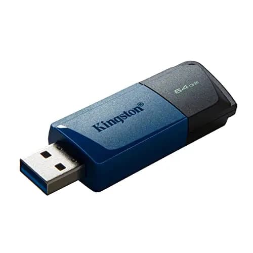 Kingston DataTraveler Exodia M Lot de 2 Clé USB 3.2 Gen 1 DTXM/64GB-2P- avec capuchon mobile (Noir + Bleu)