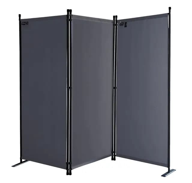 QUICK STAR Paravent 3 Parties Gris
