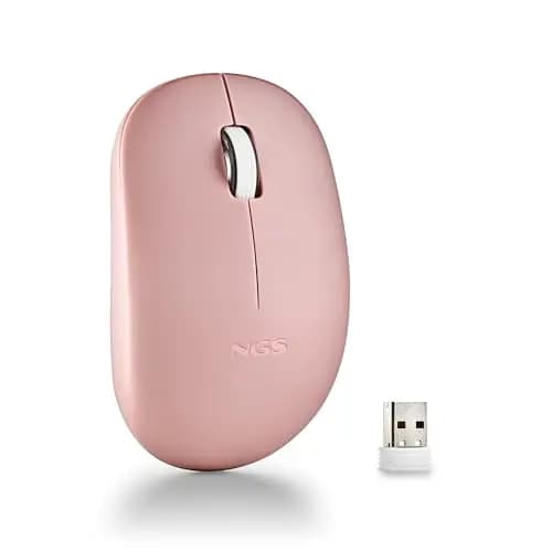 NGS Fog Pro Pink - Souris Optique sans Fil 1000 DPI, Nano USB, Boutons Silencieux, Plug & Play, Ambidextre, Compatible avec PC, Mac et Laptop, Rose