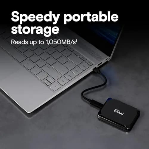 Crucial X9 2To Disque SSD Externe Portable, Jusqu’à 1050Mo/s, Compatible avec PC, Mac, PlayStation et Xbox, USB-C 3.2 - CT2000X9SSD902
