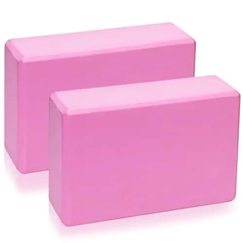 2 Pcs Brique Yoga Blocks, Briques de Yoga en Mousse EVA, Blocs de Yogas Pilates Haute Densité Antidérapants, Cales de Squat pour Femmes, Hommes, pour fitness gymnastique