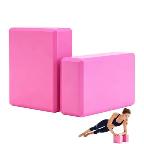 Ensemble de 2 Briques Yoga – Mousse Haute Densité Antidérapante, Accessoire Parfait pour Pilates, Danse et Équilibre Gymnique (Rouge)