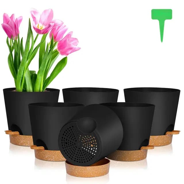 OFFCUP Lot de 6 Pots de Fleurs Auto-Arrosant