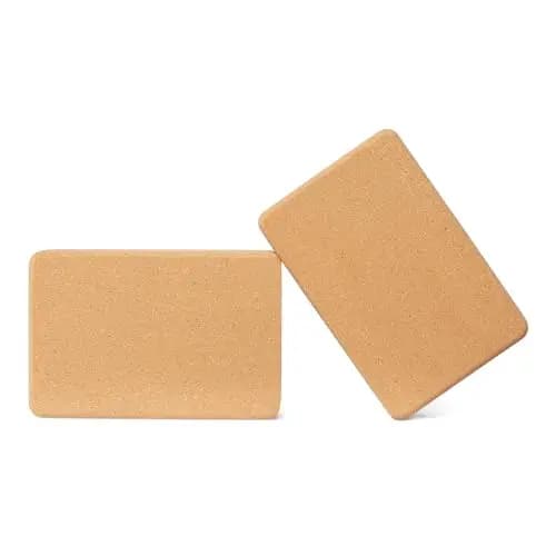 Amazon Basics Bloc de Yoga en Liège Naturel, 23 x 15 x 8cm, lot de 2