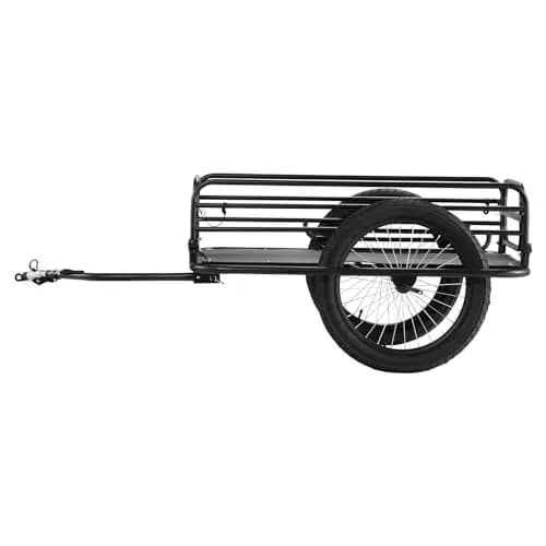 VEVOR Remorque de vélo, capacité de Charge de 125 kg, Chariot de vélo, Rangement Compact Pliable et dégagement Rapide, Roues de 508 mm, s'adapte à la Plupart des Roues de vélo, en Acier au Carbone