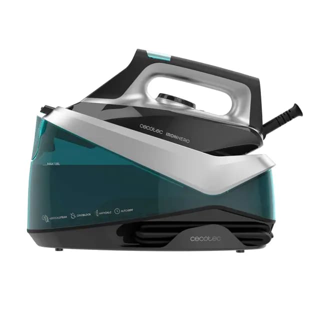 Cecotec Centre de Repassage Horizontal IronHero H-2800 Station 2800W, Vapeur 135g/min, Coup de Vapeur 360g/min, Semelle Céramique, Anticalcaire, Auto Off, Réglage de la Température, Sans Interruptions
