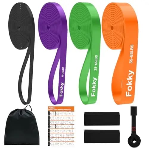 Fokky Élastique Musculation, Elastique Sport avec 4 Niveaux, Bande Elastique Musculation et Ancrage de Porte, Sac de Transport, Elastic Musculation pour Gym Pilates Fitness Crossfit