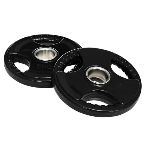 SPORTNOW Disques de Poids 2 x 5 kg Ø 50 mm Revêtement Caoutchouc