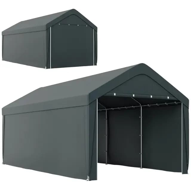Outsunny Carport Abri Voiture 3x6m