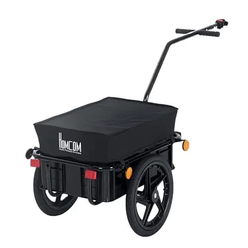 HOMCOM Remorque vélo remorque de Transport pour vélo 144L x 59l x 80H cm Barre d'attelage Universelle Acier