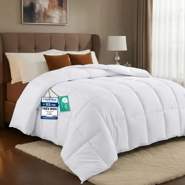 Utopia Bedding Couette 220 x 240 cm, Couette légère avec Rembourrage en Polyester pour 4 Saisons, Microfibre 2 Personnes (Blanc)