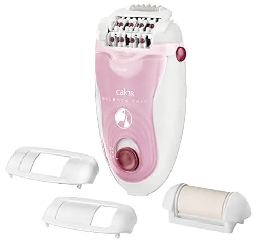 Calor Silence Soft Epilateur, 24 pinces précision, Ultra silencieux, Technologie microcontact, 3 accessoires, Fabriqué en France EP5620C0
