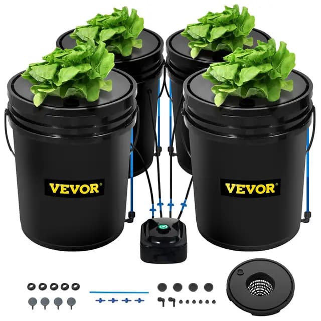 VEVOR Système Hydroponique DWC 4 Seaux