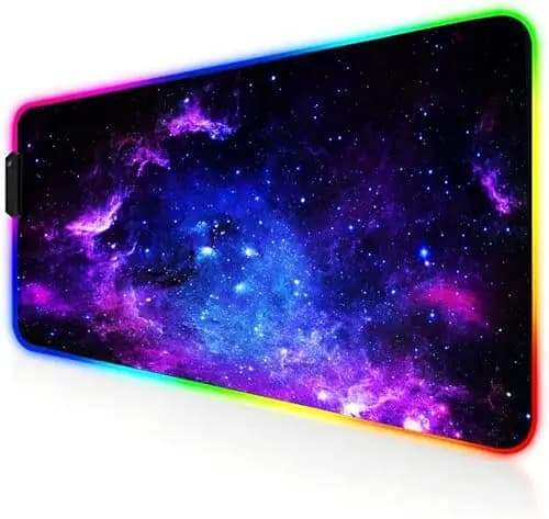 RGB Tapis de Souris Gaming - Grand Tapis de Souris XXL 800x300mm, 14 Modes LED Lumineuse Mouse Pad, Mouse Pad Rétroéclairage, Surface Antidérapante pour Gamer, Ordinateur, PC, Ciel étoilé