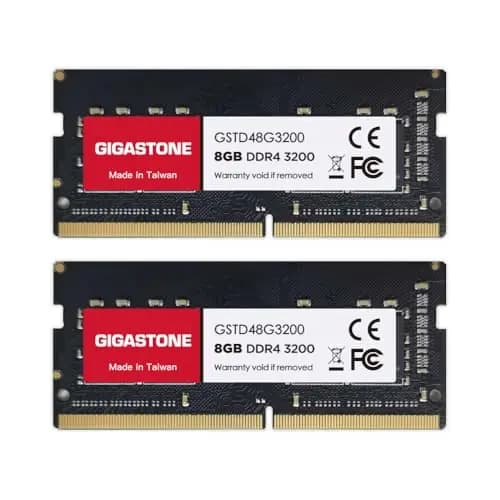 【DDR4 RAM Mise à Niveau pour Portable】 GIGASTONE 16Go Kit(2x8Go) DDR4 3200MHz(2933MHz Or 2666MHz) PC4-25600(PC4-23400/21300) CL22 1.2V SODIMM 260pin UnbuffeRouge Non ECC Mémoire Haute Performance