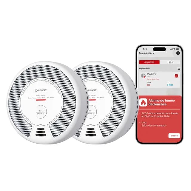X-Sense SC06-WX Détecteur CO et fumée connecté