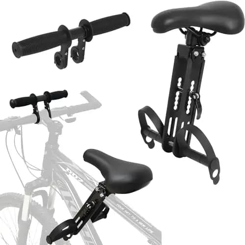Siege Velo Enfant Avant, Selle de Vélo pour Enfants avec Guidon et Pédalier, Siège de Vélo pour Enfant Compatible avec Les VTT Adulte, Porte Enfant Vélo Amovible Portable pour Enfant de 2 à 5 Ans