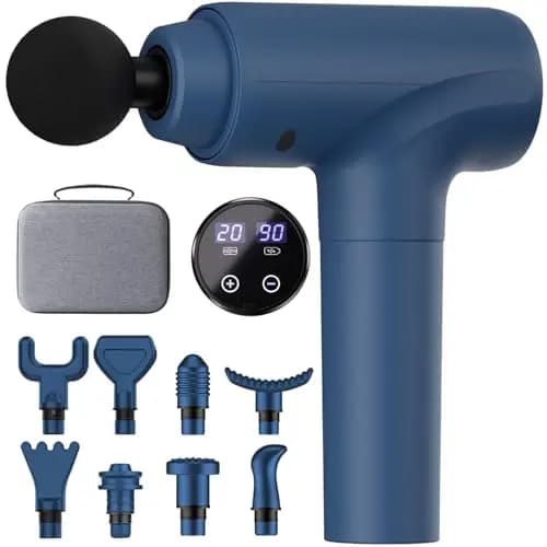 Pistolet de Massage Musculaire Anti-Douleur Sportif, Massage Gun Électrique Silencieux, 9 Têtes Interchangeables & 20 Vitesses Réglables, Idéal comme Cadeau pour Détente, Relaxation et Récupération