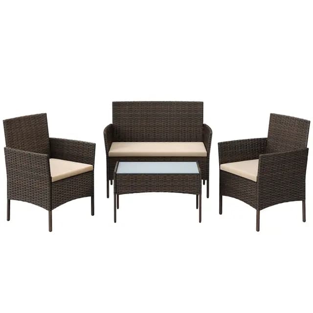 SONGMICS Salon de Jardin 4 Places