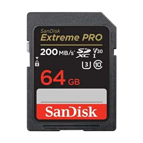 SanDisk 64 Go Extreme PRO carte SDXC + RescuePRO Deluxe, jusqu'à 200 Mo/s, UHS-I, Classe 10, U3, V30