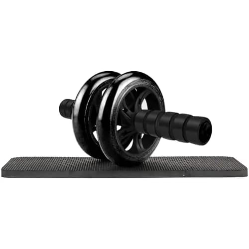 Roue Abdominale Double avec Tapis de Fitness, Appareil Abdominaux, Entraînement Efficace des Abdos à la Maison et à la Salle de Sport pour Hommes et Femmes