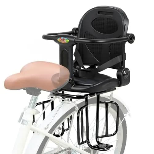 auvstar Siège de vélo arrière pour enfant, siège arrière avec repose-pieds et barres de sécurité, siège enfant de VTT, coussin de siège arrière de vélo pour enfant