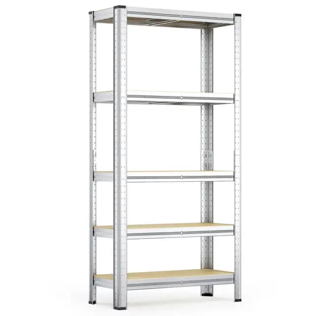 WilTec Étagère Charges Lourdes Acier galvanisé 154x75x30cm 875kg Rayonnage emboîtable 5 Niveaux