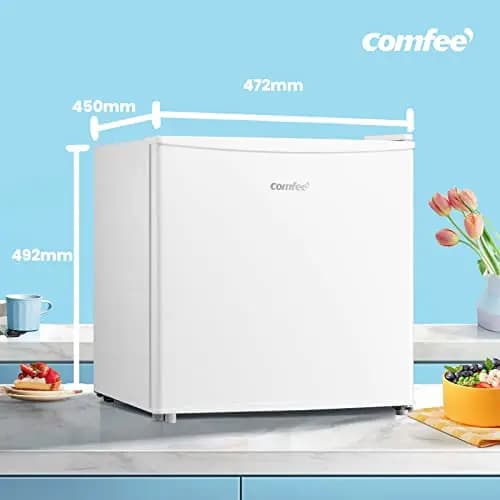 Comfee' RCU40WH2(E) 31L Mini Congélateur, Porte Réversible, 4 Étoiles, Silencieux, pratique dans le Bureau, l'Hôtel et la Maison, Blanc