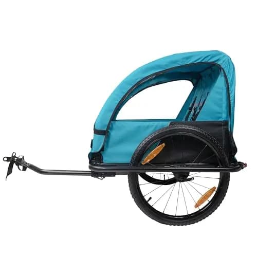 BIKE ORIGINAL - Remorque Vélo Enfant 2 Places Kiid Adventure 2 - Châssis Acier, Capote Ajustable, Harnais 5 Points, Roues 20", Pliable, Compatible Vélos 26-29", Confort et Sécurité