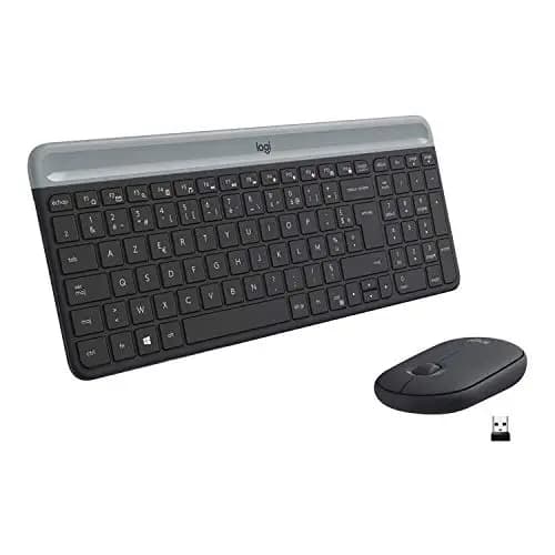 Logitech MK470 Combo Clavier et Souris sans Fil pour Windows, 2,4 GHz avec Récepteur USB, Ultra-Fin, Discret, Batterie Longue Durée, Souris Optique, Clavier AZERTY Français - Noir