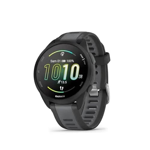 Garmin Forerunner 165 - Montre GPS connectée de Running avec écran AMOLED – Noir/Gris - Boîtier 43 mm