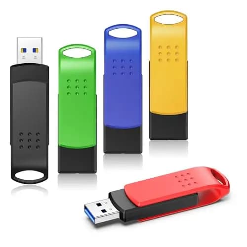 KOOTION Clés USB 64 Go, Cles USB 3.0 Lot de 5 Clefs USB 64go Haute Vitesse 85 Mo/s Multicolore Flash Drive 128 Giga Pas Cher Compatible avec Ordinateur, Console de Jeux, PC