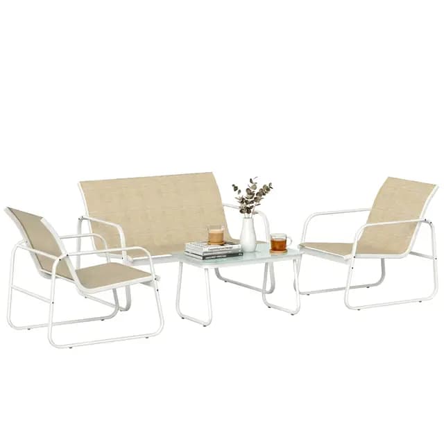 Outsunny Salon de Jardin 4 pièces