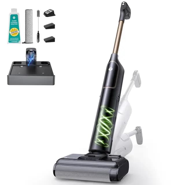 Vexilar X7 Aspirateur Laveur sans Fil, 8000Pa Pliage 180°, 3 Modes et Auto-Nettoyage, Réservoir 800ml, Lavage Pression et Anti-Enchevêtrement pour Tapis et Poils, avec Liquide de Nettoyage