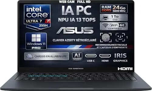ASUS PC Portable IA 16" Intel Core Ultra 7 255H 24 Go DDR5