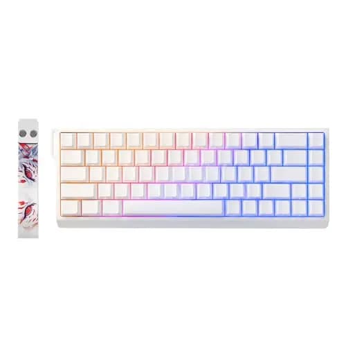 YUNZII MAD68 HE Clavier Mécanique Gaming, Clavier Filaire 60% avec Commutateurs Magnétiques à Effet Hall, Rapid Trigger 8000Hz, Hot Swap, RGB, Capuchons en PBT (White, Magnetic Switch)